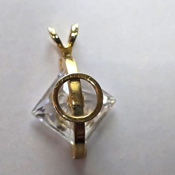 14k Diamonique Cubic Zirconia pendant - Picture 4 of 5